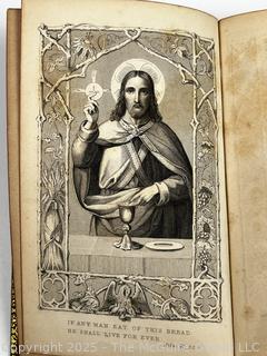 1856 Black Embossed Leather Bound Book The Roman Missal