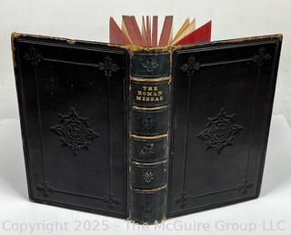 1856 Black Embossed Leather Bound Book The Roman Missal