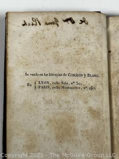 1826 Leather Bound with Gilt Decoration Book Vida y Hechos del Picaro Guzman de Alfarache