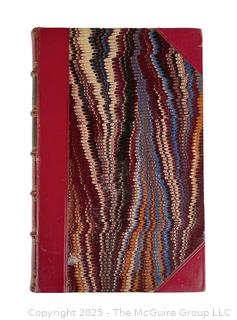 1833 Leather Bound with Marble Boards Book, The Romance of History: England by Henry Neele