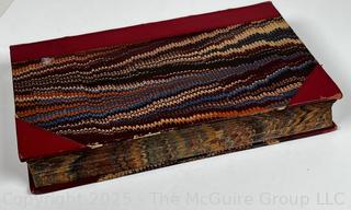 1833 Leather Bound with Marble Boards Book, The Romance of History: England by Henry Neele