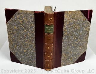 1889 Leather Bound with Marble Boards Book Letters, Sentences and Maxims by Lord Chesterfield