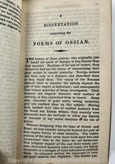 1807 Leather Bound with Marble Boards Book, The Poems of Ossian Translated by James MacPherson