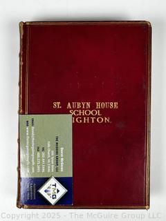 1882 Leather Bound with Gilt Decoration and Marble End Pages Book St Aubyn House School Brighton