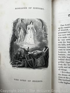 Two (2) Volume Set of 1833 Leather Bound with Marble Boards The Romance of History England  Book 