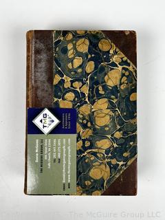 Two (2) 1896 Volume Set of Leather Bound with Marble Boards English Lyrics and Selected Prose of John Milton Book