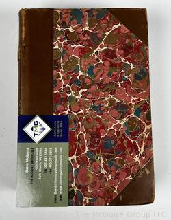 Two (2) Volumes (II & III) 1889 Leather Bound with Marble Boards of the Divine Comedy of Dante Alighieri Books
