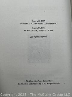 Two (2) Volumes (II & III) 1889 Leather Bound with Marble Boards of the Divine Comedy of Dante Alighieri Books