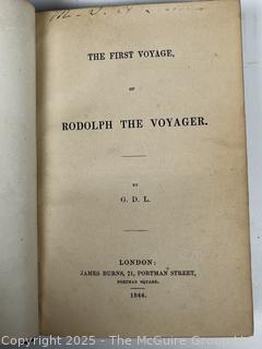 1844 Leather Bound with Marble Boards Book Rodolph the Voyager
