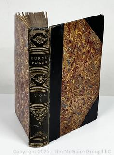 Leather Bound with Marble Boards Book - The Political Works of Robert Burns. Missing back cover