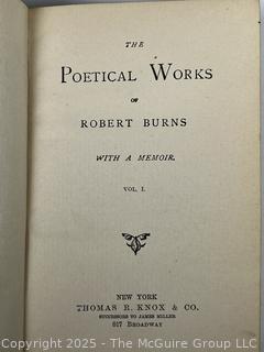 Leather Bound with Marble Boards Book - The Political Works of Robert Burns. Missing back cover