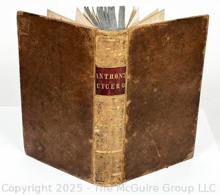 1842 Leather Bound Book Select Orations of Cicero 