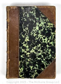 1844 Leather Bound with Marble Boards Book, The Second Voyage of Rodolph the Voyager