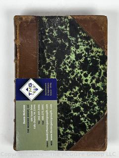 1844 Leather Bound with Marble Boards Book, The Second Voyage of Rodolph the Voyager