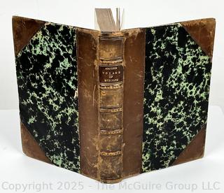 1844 Leather Bound with Marble Boards Book, The Second Voyage of Rodolph the Voyager