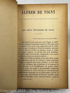 1912 Leather Bound with Marble Boards Book, Alfred De Vigny 