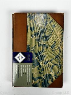 Leather Bound with Marble Boards Book, The Last of the Mohicans by Fenimore Cooper.  Cover detached