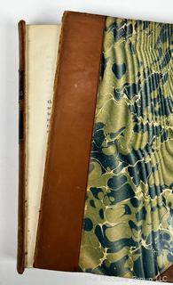 Leather Bound with Marble Boards Book, The Last of the Mohicans by Fenimore Cooper.  Cover detached