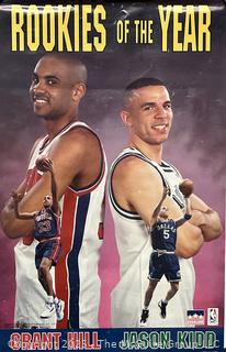 Grant Hill Jason Kidd 1995 NBA Rookies of the Year Commemorative Poster 1995