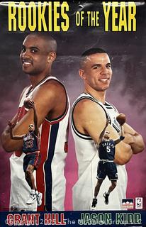Grant Hill Jason Kidd 1995 NBA Rookies of the Year Commemorative Poster 1995
