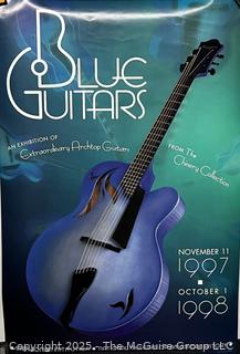 Blue Guitars - An Exhibition of Extraordinary Archtop Guitars From The Chinery Collection. Nov. 11, 1997 - Oct. 1 1998 Poster. 24 x 36"
