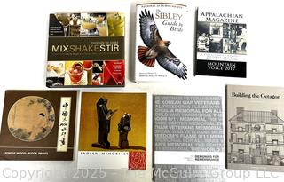 Seven (7) Books on Design, Chinese Woodblocks, Frank Lloyd Wright, Birds, Appalachia and Cocktails 