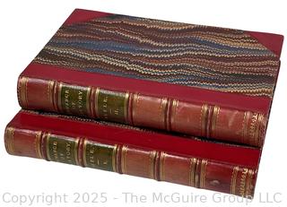 Two (2) Volume Set of 1833 Leather Bound with Marble Boards The Romance of History England  Book 