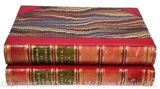 Two (2) Volume Set of 1833 Leather Bound with Marble Boards The Romance of History England  Book 
