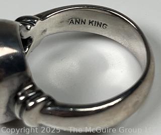 Sterling Silver Ann King Fleur De Lis Ring with 18kt Gold Decoration
