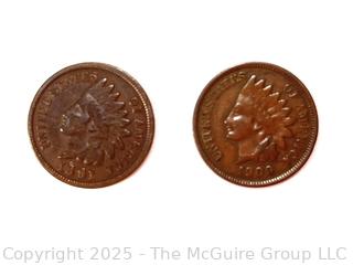 1909 and 1891 Indian Head Pennies 