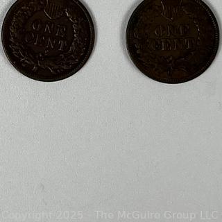 1909 and 1891 Indian Head Pennies 