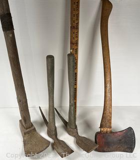 Hand Tools Including Axe, Adze, and Pick Mattocks<br>

<br><br>

Removal Options:<br><br> Sat (Nov 8) & Sun (Nov 9) 11-3pm, 56 Scotch Hill Rd., Cambridge NY 12816<br><br>

