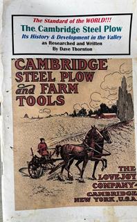The Story of "The Cambridge Steel Plow - The Standard of the World"  The Lovejoy Co. 