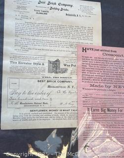 19th C Trade Advertising Broadsheets: F F Adams & Co., Russell & Erwin, L. Coes & Co., Disston, The Francis Axe. Co., Brown & Sharps, Best Brick Co. 