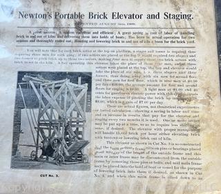 19th C Trade Advertising Broadsheets: F F Adams & Co., Russell & Erwin, L. Coes & Co., Disston, The Francis Axe. Co., Brown & Sharps, Best Brick Co. 