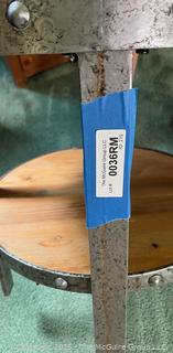 Iron Banded Two Shelf Chairside Table or Plant Stand (WAS 36)<br>

<br><br>

Removal: Sat (Nov 8) & Sun (Nov 9) 11-3pm, 56 Scotch Hill Rd., Cambridge NY 12816 