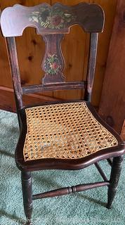 Stenciled Bedroom Chair w/ Cane Seat <br>

<br><br>

Removal: Sat (Nov 8) & Sun (Nov 9) 11-3pm, 56 Scotch Hill Rd., Cambridge NY 12816 
