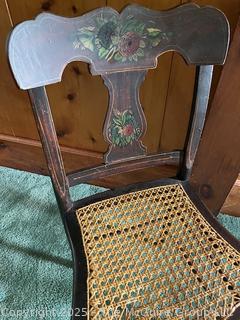 Stenciled Bedroom Chair w/ Cane Seat <br>

<br><br>

Removal: Sat (Nov 8) & Sun (Nov 9) 11-3pm, 56 Scotch Hill Rd., Cambridge NY 12816 
