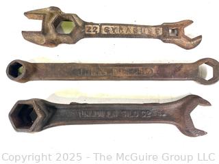 Three (3) Early Tractor Wrenches Including Syracuse Z2, John Deere and Unadilla Silo<br>

<br><br>

Removal Options:<br><br> Sat (Nov 8) & Sun (Nov 9) 11-3pm, 56 Scotch Hill Rd., Cambridge NY 12816<br><br>

Sat (Nov 15) 12-2pm, TMG Warehouse, 2800 Juniper St., Fairfax, VA 22031<br><br>

Request Shipping (david@themcguiregroupllc.com) 