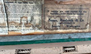 Antique Sears & Roebuck Double Hopper Wheelbarrow Grass Seeder<br>

<br><br>

Removal Options:<br><br> Sat (Nov 8) & Sun (Nov 9) 11-3pm, 56 Scotch Hill Rd., Cambridge NY 12816<br><br>


