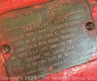 1926 SEARS Garden Tractor w/ Wisconsin 5HP Gas Engine<br>

<br><br>

Removal Options:<br><br> Sat (Nov 8) & Sun (Nov 9) 11-3pm, 56 Scotch Hill Rd., Cambridge NY 12816<br><br>

