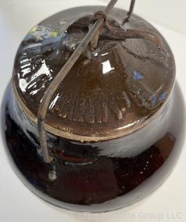 Stoneware Slip Glaze Weir Canning Jar Crock<br>

<br><br>

Removal Options:<br><br> Sat (Nov 8) & Sun (Nov 9) 11-3pm, 56 Scotch Hill Rd., Cambridge NY 12816<br><br>

Sat (Nov 15) 12-2pm, TMG Warehouse, 2800 Juniper St., Fairfax, VA 22031<br><br>

Request Shipping (david@themcguiregroupllc.com)