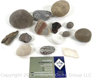 Group of Natural Stone Cobbles and Coral Cobble Picked While Working Scotch Hill Farm Cambridge NY<br>

<br><br>

Removal Options:<br><br> Sat (Nov 8) & Sun (Nov 9) 11-3pm, 56 Scotch Hill Rd., Cambridge NY 12816<br><br>

Sat (Nov 15) 12-2pm, TMG Warehouse, 2800 Juniper St., Fairfax, VA 22031<br><br>

Request Shipping (david@themcguiregroupllc.com)