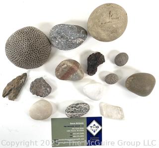 Group of Natural Stone Cobbles and Coral Cobble Picked While Working Scotch Hill Farm Cambridge NY<br>

<br><br>

Removal Options:<br><br> Sat (Nov 8) & Sun (Nov 9) 11-3pm, 56 Scotch Hill Rd., Cambridge NY 12816<br><br>

Sat (Nov 15) 12-2pm, TMG Warehouse, 2800 Juniper St., Fairfax, VA 22031<br><br>

Request Shipping (david@themcguiregroupllc.com)