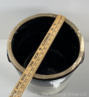 Slipware Glazed Crock Stoneware Pottery, 6"<br>

<br><br>

Removal Options:<br><br> Sat (Nov 8) & Sun (Nov 9) 11-3pm, 56 Scotch Hill Rd., Cambridge NY 12816<br><br>

Sat (Nov 15) 12-2pm, TMG Warehouse, 2800 Juniper St., Fairfax, VA 22031<br><br>

Request Shipping (david@themcguiregroupllc.com)