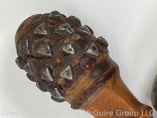 Three (3) Ornate Victorian Walking Sticks/Canes. Hand-Carved, Metal Pommels, Designs.<br>

<br><br>

Removal Options:<br><br> Sat (Nov 8) & Sun (Nov 9) 11-3pm, 56 Scotch Hill Rd., Cambridge NY 12816<br><br>

Sat (Nov 15) 12-2pm, TMG Warehouse, 2800 Juniper St., Fairfax, VA 22031<br><br>

Request Shipping (david@themcguiregroupllc.com)