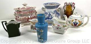 Group of Fine Porcelain Including Allertons Transferware Soup Tureen (WAS 261)<br>

<br><br>

Removal Options:<br><br> Sat (Nov 8) & Sun (Nov 9) 11-3pm, 56 Scotch Hill Rd., Cambridge NY 12816<br><br>

Sat (Nov 15) 12-2pm, TMG Warehouse, 2800 Juniper St., Fairfax, VA 22031<br><br>

Request Shipping (david@themcguiregroupllc.com)