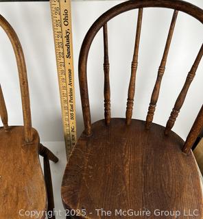 Two (2) Children's Bow Back Spindle Chairs.  Seats Are 12"T<br>

<br><br>

Removal Options:<br><br> Sat (Nov 8) & Sun (Nov 9) 11-3pm, 56 Scotch Hill Rd., Cambridge NY 12816<br><br>
