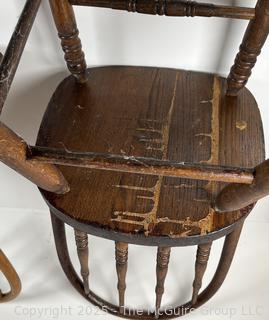 Two (2) Children's Bow Back Spindle Chairs.  Seats Are 12"T<br>

<br><br>

Removal Options:<br><br> Sat (Nov 8) & Sun (Nov 9) 11-3pm, 56 Scotch Hill Rd., Cambridge NY 12816<br><br>
