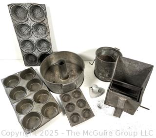 Graniteware and Galvanized Metal Baking Sifters & Cupcake Trays<br>

<br><br>

Removal Options:<br><br> Sat (Nov 8) & Sun (Nov 9) 11-3pm, 56 Scotch Hill Rd., Cambridge NY 12816<br><br>

Sat (Nov 15) 12-2pm, TMG Warehouse, 2800 Juniper St., Fairfax, VA 22031<br><br>

Request Shipping (david@themcguiregroupllc.com)